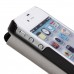 iPhone 4 4s - Genuine Leather Smart Window View Front Flip Stand Protective Phone Cover Case - Black